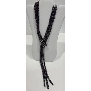 Vintage KISSAKA Purple multi strands Beaded Necklace